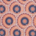 Baumwollstoff bedruckt Mandala orange/blau   (Grundpreis € 6,00/m)